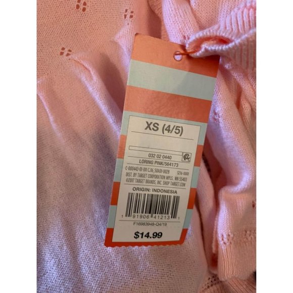 Girls pink short sleeve open front cardigan Sz XS, S, or M - Picture 7 of 7